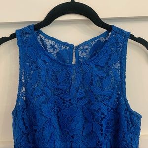 J. Crew Royal Blue Leaver’s Lace Sheath Dress